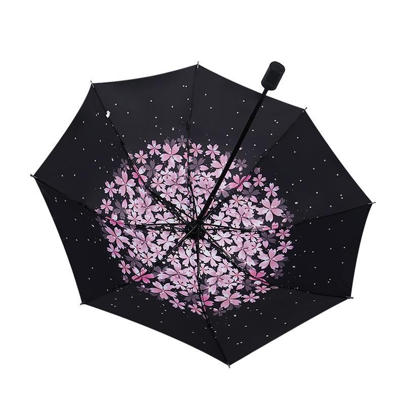 Automatic Umbrella Windproof Three-fold Umbrella Sun Umbrella Vinyl Sunscreen Parasol Umbrella