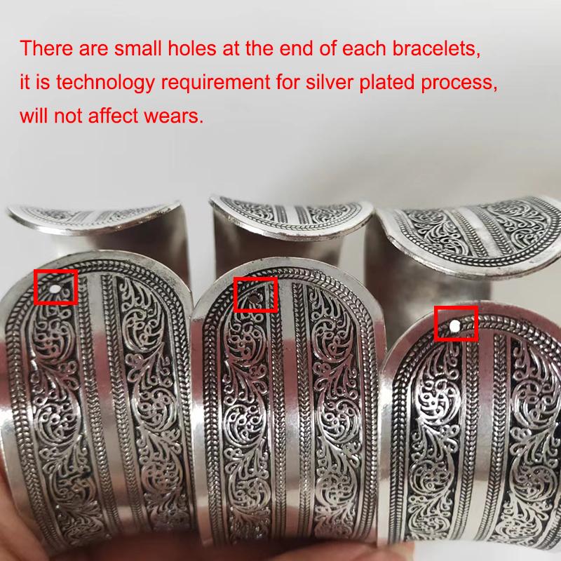 Vintage Cuff Bracelet Tibetan copper Plated Carved Flower Geometric Animal Opening Bangle Adjustable Indian Zircon Women Gifts