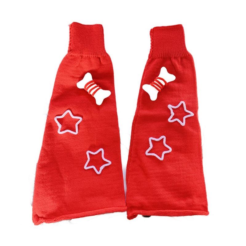 Meias longas Lolita femininas para outono e inverno, aquecedores de perna estilo Harajuku, adoráveis, com pequenos ossos em 3D e estrelas tricotadas, polainas para botas.