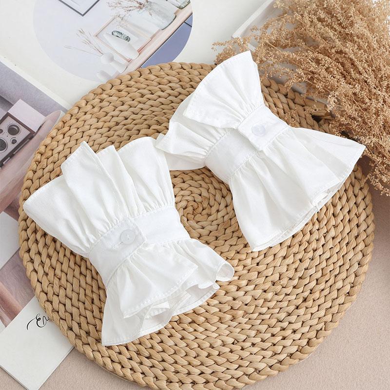 Plaid Fake Collar Fake Sleeve Cuff White Lace Detachable Shirt False Collar for Women Blouse Sweater Lapel Clothing Accessories