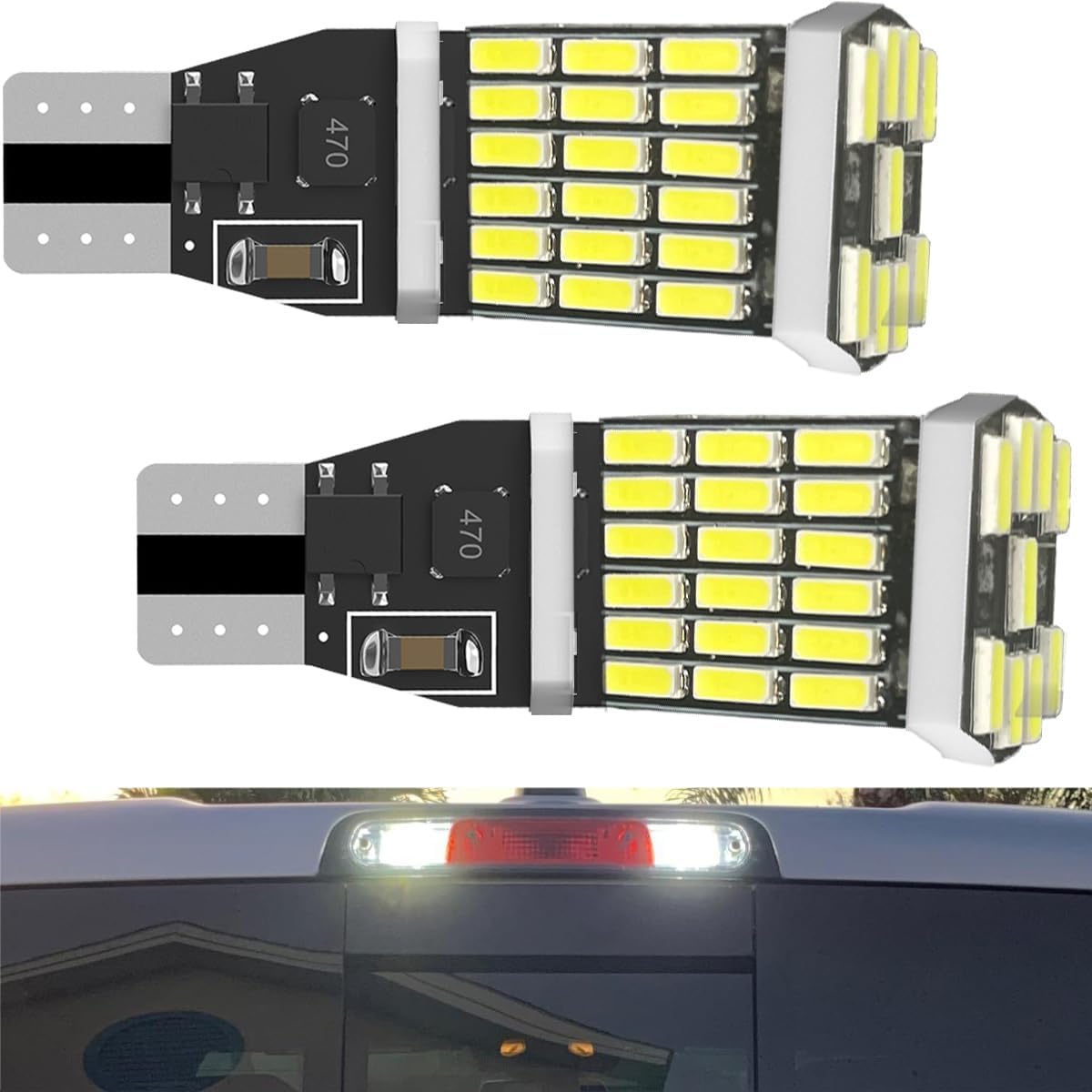 

LED 3rd Brake Light Bulb for 2000-2025 Dodge RAM 1500 2500 3500 4500 5500 Rear Center High Mount Cargo Light Xenon White LED Back Up Reverse Bulbs 1-Year-Waranty
