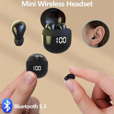 Nematomos belaidės miego ausinės „Bluetooth 5.3“ į ausis įdedamos ausinės su mikrofonu su triukšmo mažinimo ausinėmis TWS mini ausinės, skirtos išmaniesiems telefonams