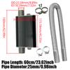 60cm Car Air Diesel Parking Heater Exhaust Pipe Tube Hose 24mm Air Filter Muffler Silencer With Clip Kit For Webasto Eberspacher