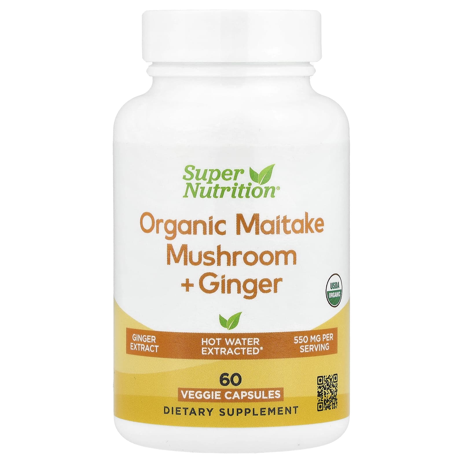 

Organic Mushrooms + Ginger, 60 Veggie Capsules