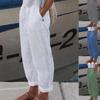 2021 Neue Baumwoll-Leinen Gerade Bein Tasche Lässige Hose