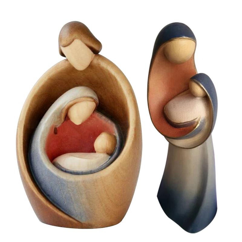 

Сцена Рождества, скульптура, декор, смола, столешница, поделки, Святое семейство, фигурка, резная, дерево, семейные украшения для стола, книжной полки