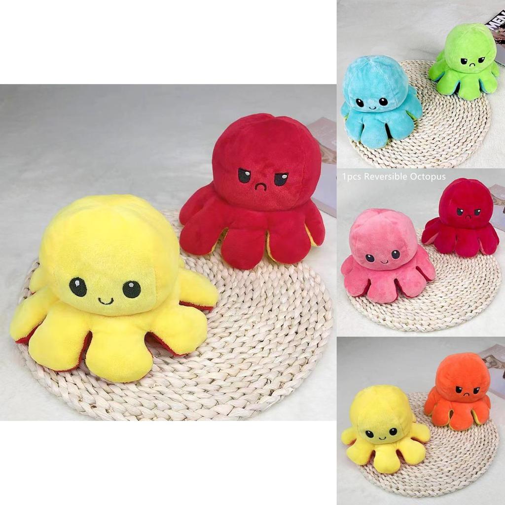 Adorable Double-sided Flip Reversible Octopus Plush Toy For Kids Soft And Cuddly Marine Life Stuffed Animal
