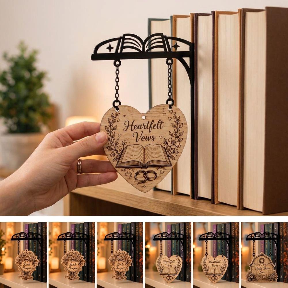 Miniature Book Shape Metal Bookshelf Sign Rustic Reading Nook DIY Tag Holder  Dorm