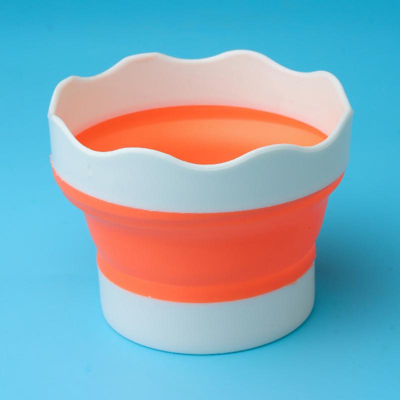 Silicone Folding Bucket For Manicure Washing Painting Brush Bucket Watercolor Drawing Bucket Tools Portable Pen Washing Cup