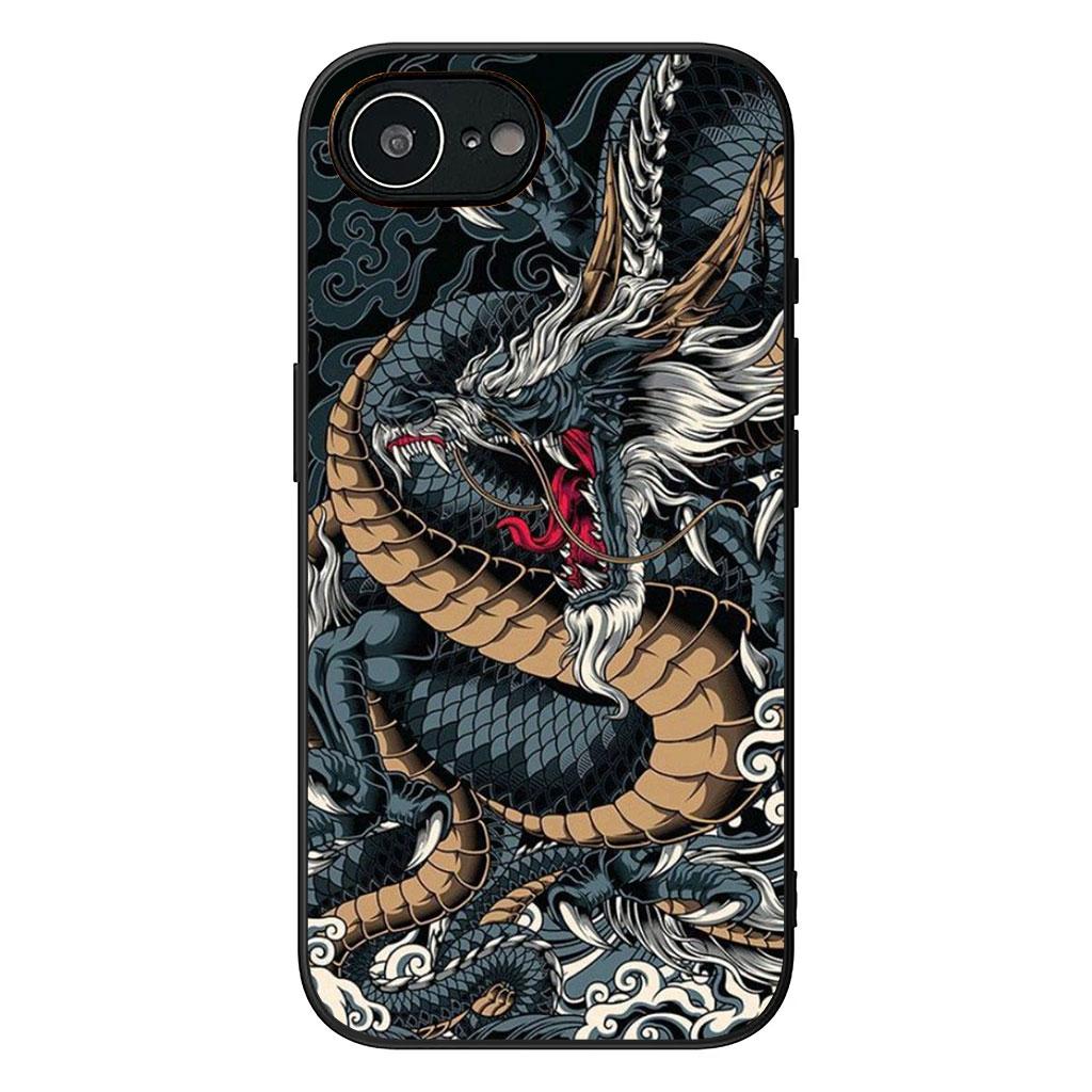 Black Dragon Chinese Loong Cover for Motorola Moto G82 G20 G22 G23 G32 G9 G8 G7 Power Plus G41 G52 G30 G71 E22 E13 E20 E32 Case