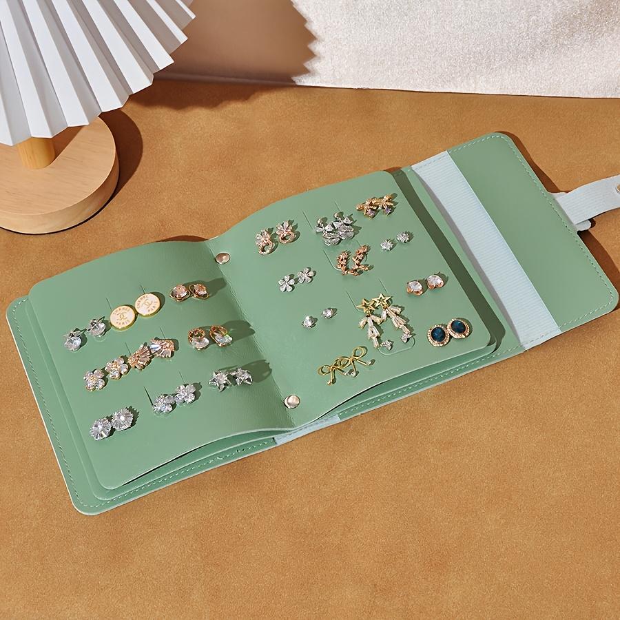 Faux Leather Earring Layered Jewelry Storage Book - Faux Leather Jewelry Organizer Bag - Earring and Ring Small Bag - Book Design Earring Rack