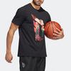 Adidas Dame Basketball Cartoon Sports Crew Neck Breathable Short Sleeve T-Shirt Men Tops Black HS4322