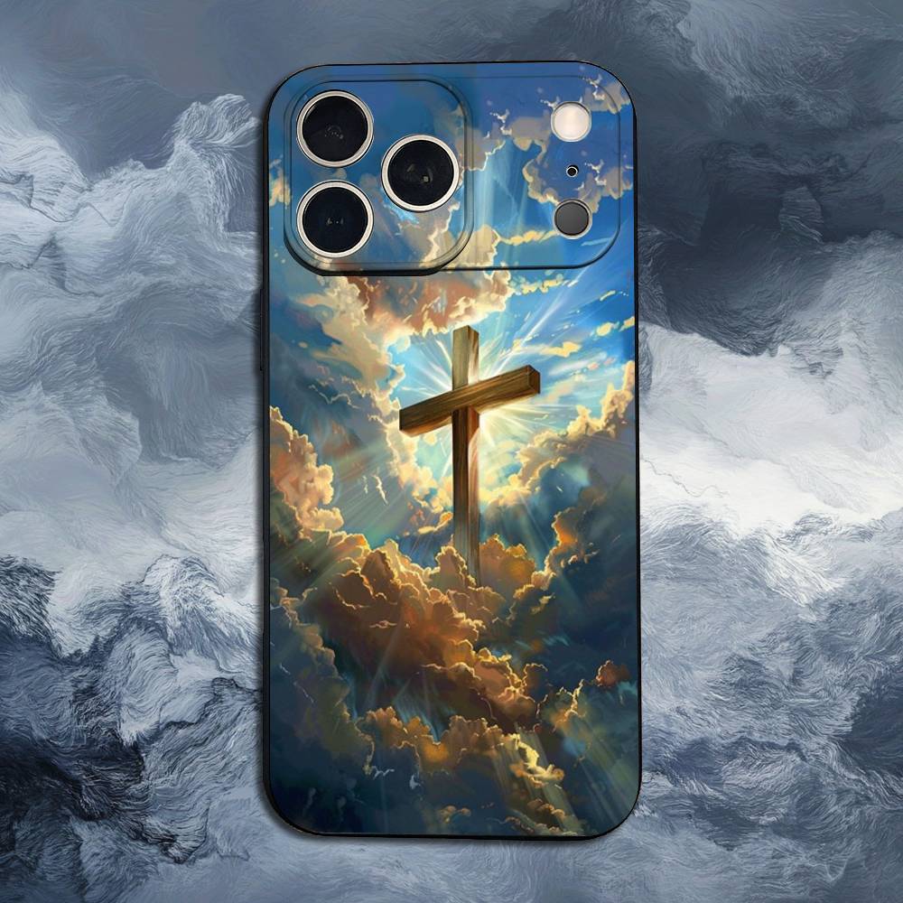 Art Bible Christian Cross Case For iPhone 12,14,15,16,11,17,13,X,Mini,SE,XS,Plus,Pro,Max,8,7,XR,Soft Silicone Black