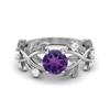 6MM Round Natural African Amethyst Gemstone 925 Sterling Silver Solitaire Ring