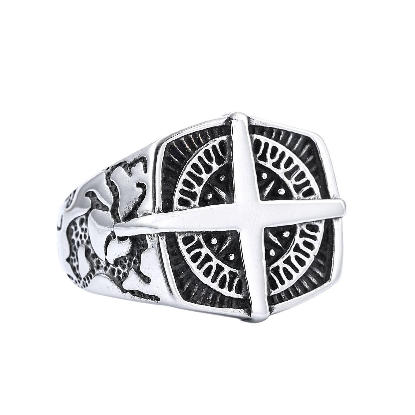 

Персонализированное панк-кольцо из нержавеющей стали с морским компасом, доступно 15 size