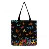 Women Vintage Linen Tote Bag - Large Capacity Butterfly Print Shoulder Handbag for Casual & Grocery Shopping KTB