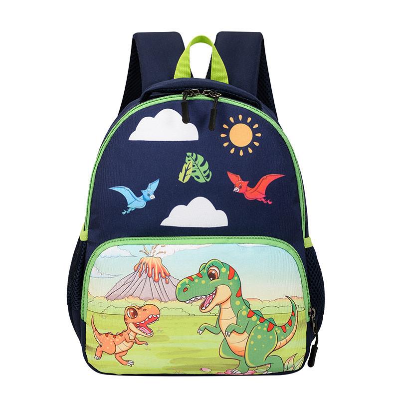 Adorable Dinosaur Cartoon Backpack Breathable Canvas For Kids Boys And Girls 2-6 Years