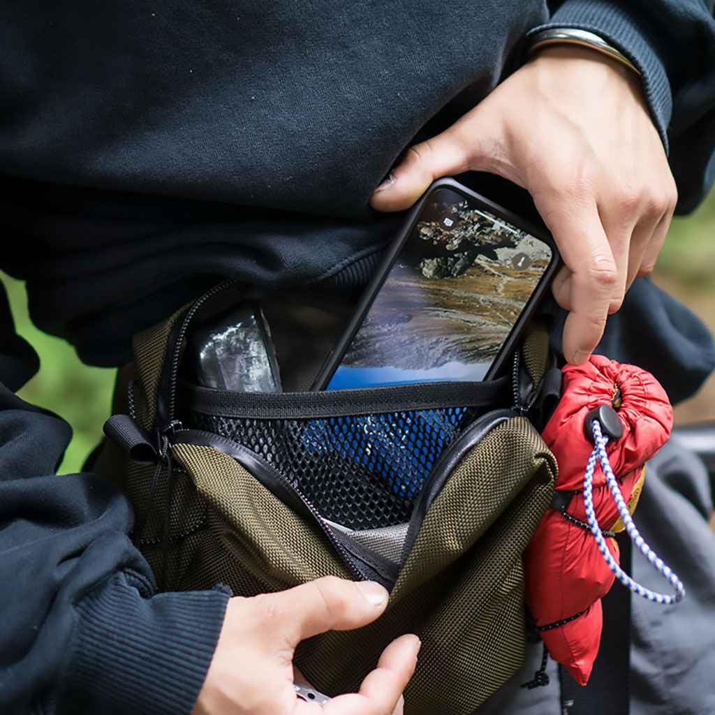 FAIRWEATHER Ballistic/Oliven Hoftesekk, Ballistisk Nylon, Oliven, Midjeveske, Sykkeltur
