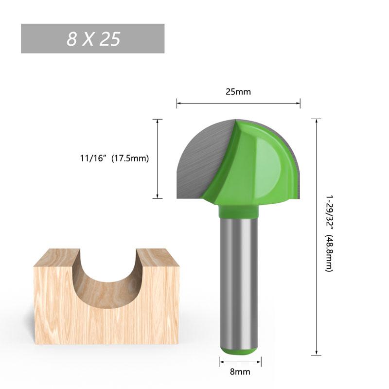 1pc 8mm Schaft Ball Nase Ende Mühle Runde Nase Cove CNC Fräsen Bit Radius Core Box Vollhartmetall router Bit Werkzeuge