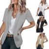 Ženy Neformální oblek Kabát Klopa Krátký rukáv Bunda s jedním knoflíkem Jednobarevné Kapsy s klopou Letní Business Outwear