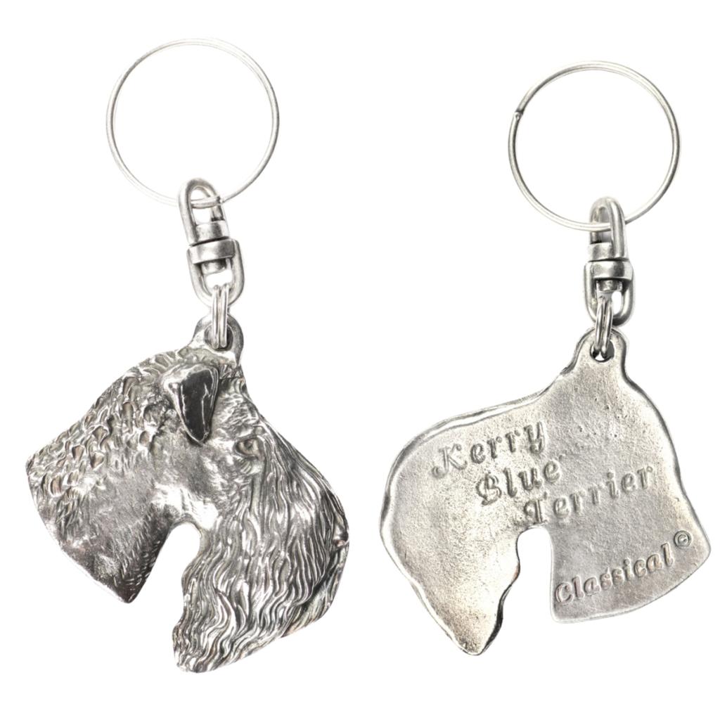 Kerry Blue Terrier, Irish Blue Terrier - Silver-plated Dog Pendant, Handbag Decoration, Backpack Pendant by Art-Dog Brand