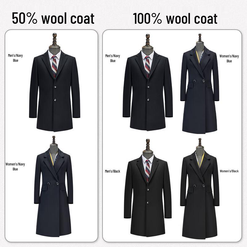 Trolman Unisex Mid-Length Wool Blend Overcoat