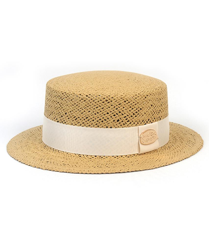 Yunibeosyeolkemiseuteuli Ivory Line Beige Short Panama Hat