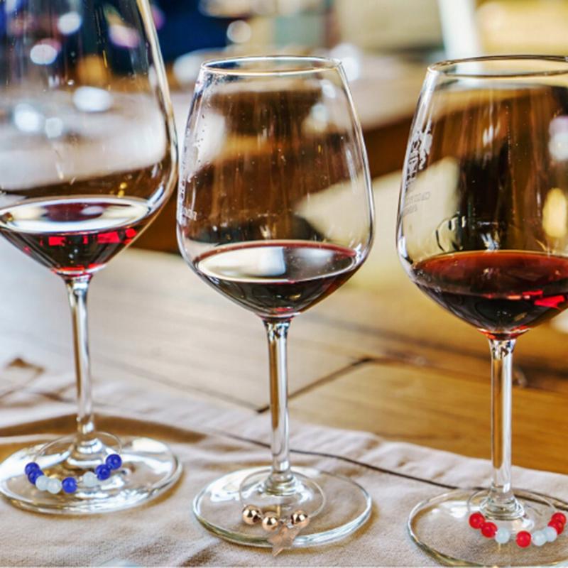 100 bucăți argint placat cu aur pahar de vin inele farmec Cercei Cercei petrecere de nuntă