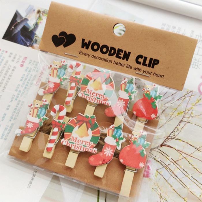Cartoon Christmas Candy Hanging Photos Tea Sealed Home Flower Shop Card Small Clip