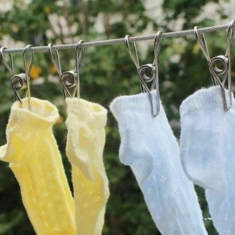 Underwear and Panty Clip Socks 20PCS 6cm Stainless Steel Wire Rack Clip Sealing and Drying Socks Clip