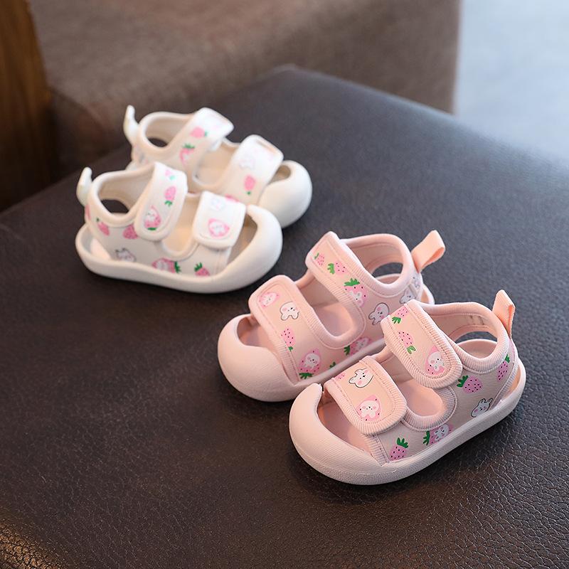 Children Clothing Yulin-001 Boys Baby Infant Soft Sole Summer Sandals Mesh Breathable Embroidered Flower Children Walking Shoes Breathable Non Slip Kids Sandals Cm