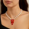 Adjustable Pearl Lobster Necklace Exquisite Lobster Pendant Necklace Clavicle Necklace  Summer