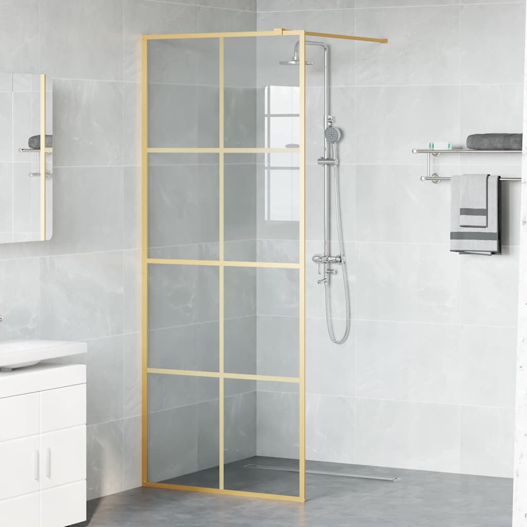 Walk In Shower Screen Gold 80 X 195 Cm Tempered Glass