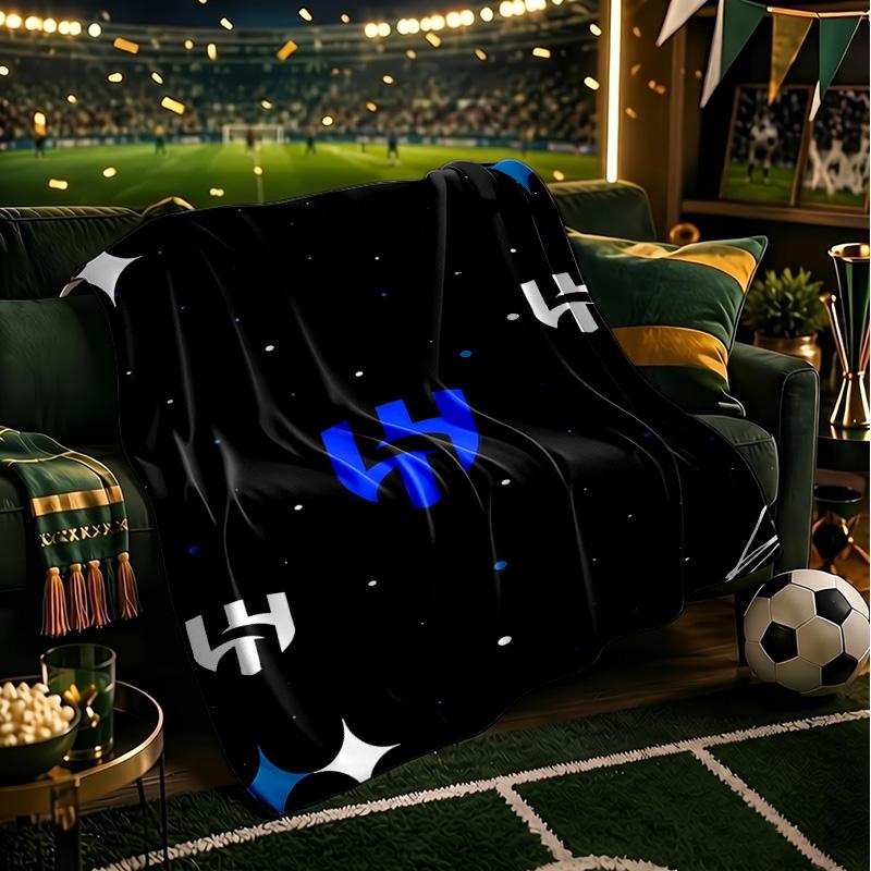 Al Hilal FC Crest Blanket Lightweight Flannel Bedding Blanket Perfect for Travel, Camping, Living Rooms, Offices, Sofas, Fan Christmas Gift