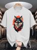 Mens Crew Neck T Shirt Tribal Nordic Wolf Head Vintage Pattern Graphic Short Sleeve Casual Cotton Animal Lover Streetwear Tees