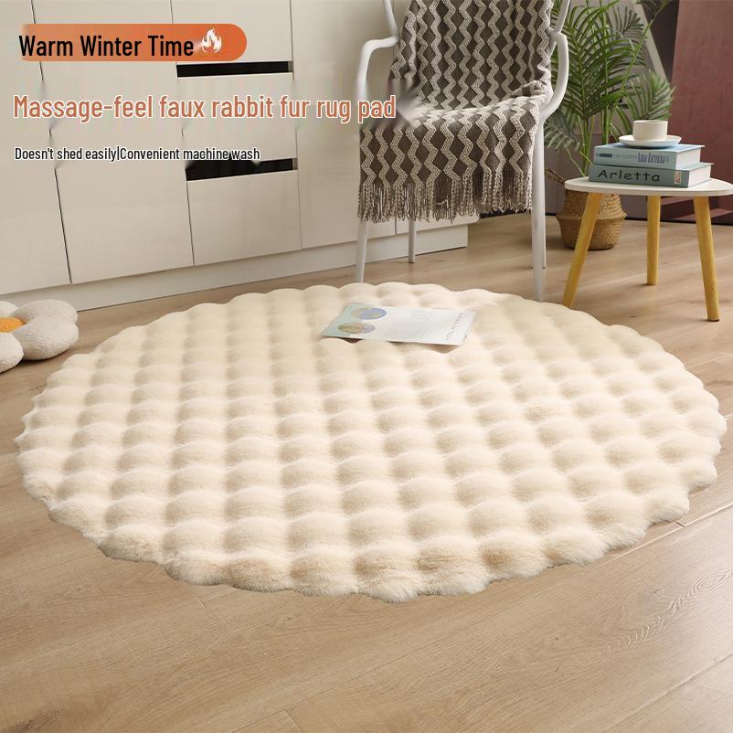 

Cross-Border Bubble Rabbit Round Plush Rug for Living Room, Coffee Table, Bedroom, or Vanity Spaces 60cm Diameter