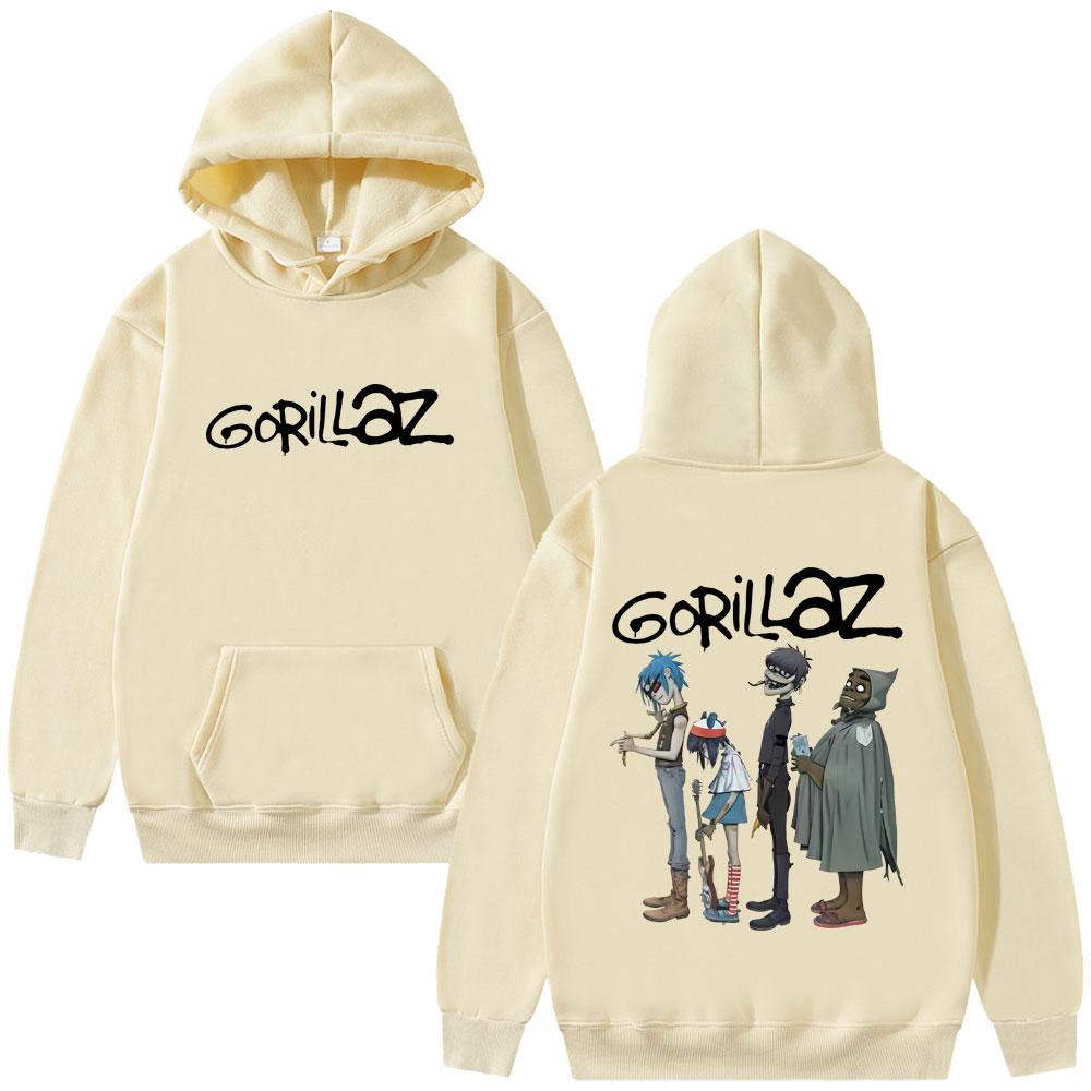 Alternative Rock Band Gorillaz Graphic Hoodie Men Women Hip Hop Fashion Streetwear Male Casual Oversized Fleece Cotton Hoodies