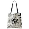 Abstract Print Casual Shoulder Bag Women Canvas Shopping Reusable Tote Bag 2022 Harajuku Travel School Book  Beach Handbag CLE