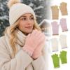 Long Fleece Winter Thermal Gloves Soft Plush Five Finger Gloves New Plush Gloves  Daily Wear