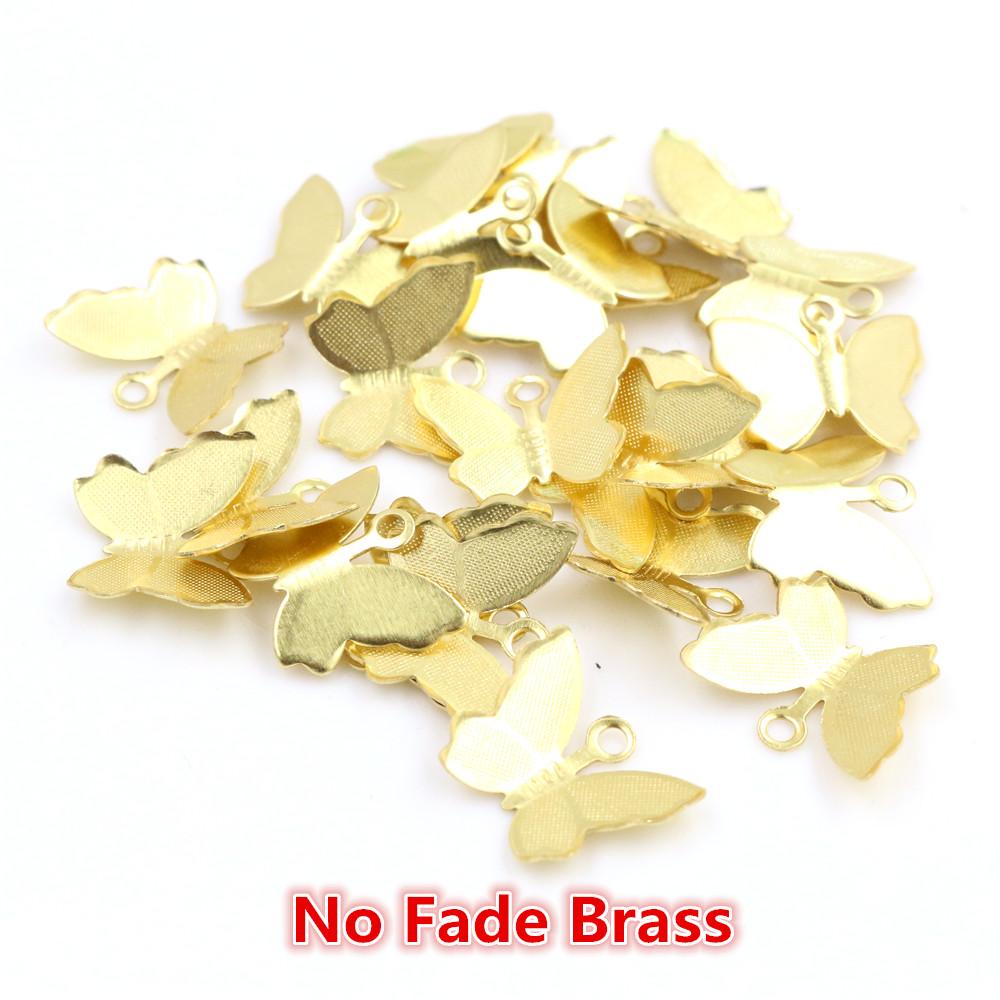 100pcs Metal Copper Small Butterfly Charms Pendant 11mmx13mm DIY Jewelry Accessories Findings for Necklace Bracelet Earrings