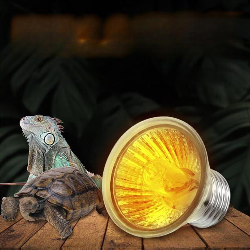 Reptile Heating Lamp Turtle Basking Halogen Light Bulb Heating Light Full Spectrum Sunlamp for Lizards Amphibians 25/50/75W