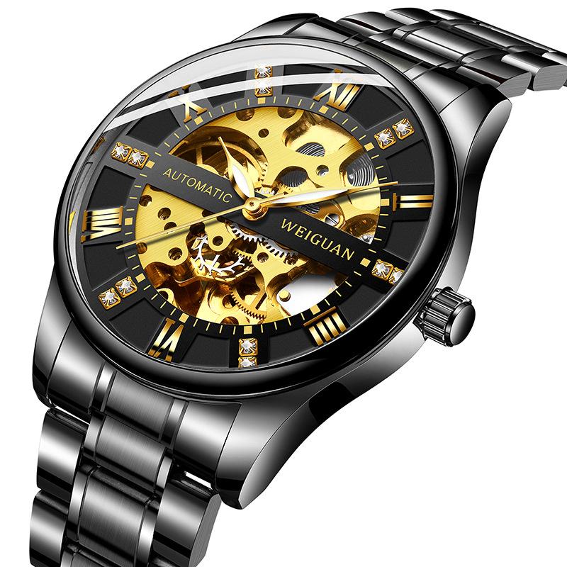 

Полностью автоматические механические часы мужские часы полые деловые модные водонепроницаемые светящиеся