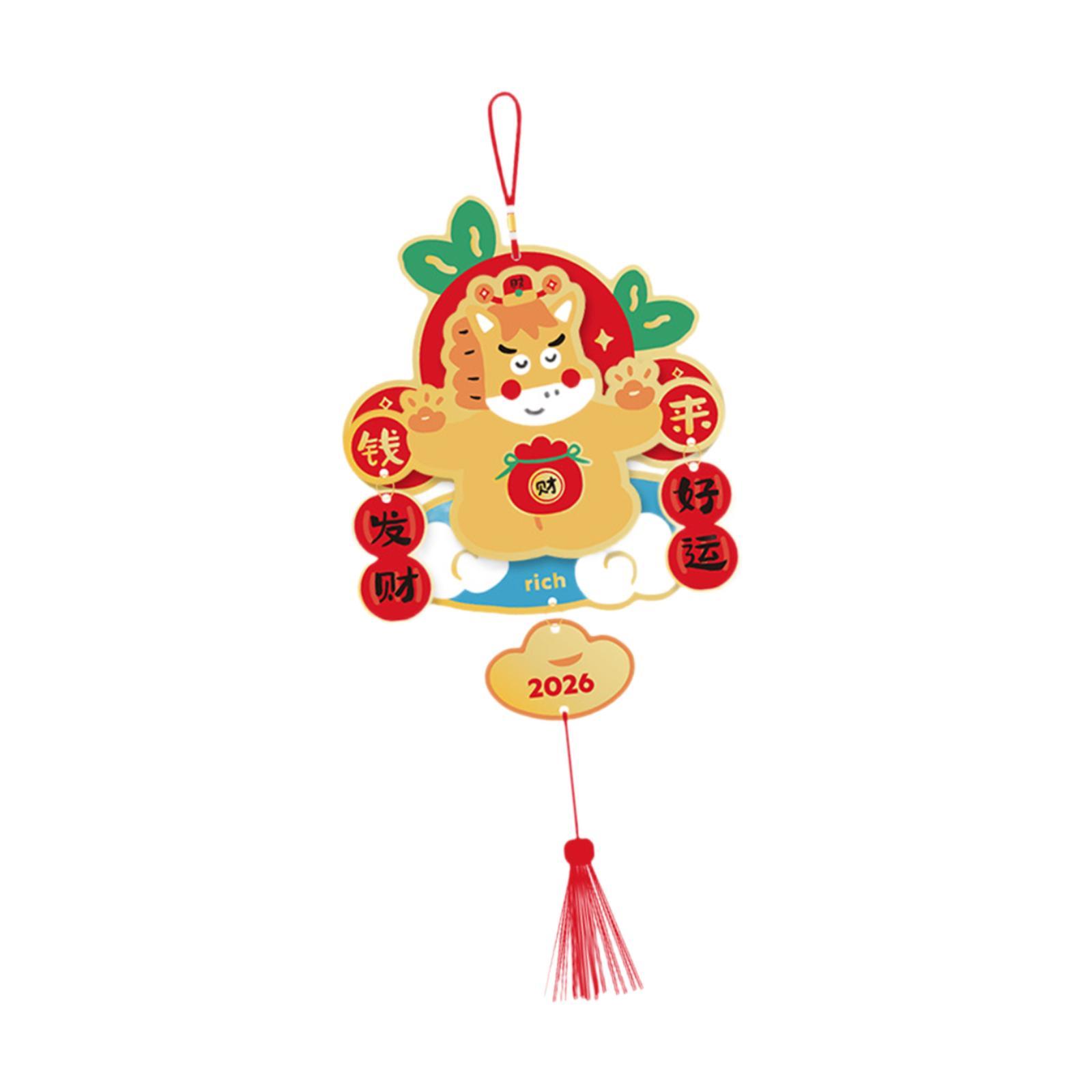 Prosperity Good Luck Charm Asian Chinese Wedding Decoration Paper Pendant for Horse New Year Home Decor