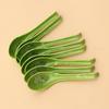 5/10Pcs Break-Resistant Melamine Spoon Thickened Flower Soup Spoons With Hook Portable Long Handle Plastic Food Tableware Green