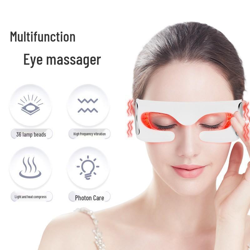 Portable Rechargeable Eye Massager with Red Light Therapy for Eye Care