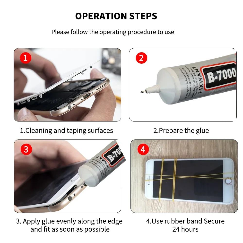 Generell B7000 Smyckeshantverk Tyg Skor Lim 15ml B-7000 Transparent Lim Reparation Mobiltelefon Pekskärm Flytande