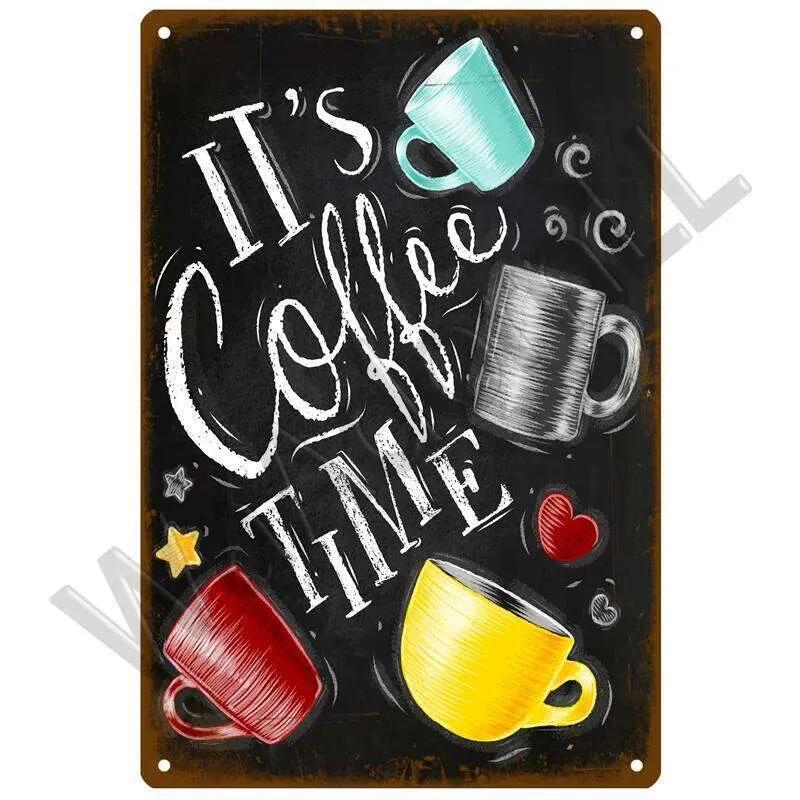 Vintage Metal Tin Sign for Coffee Kitchen Bar Decor, Retro Wall Art Plaque, Iron Painting Poster 26T0104 26T0104