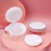 15g Loose Powder Case Portable Design, Refillable Empty Compact with Elastic Mesh for Pressed & Setting Powder