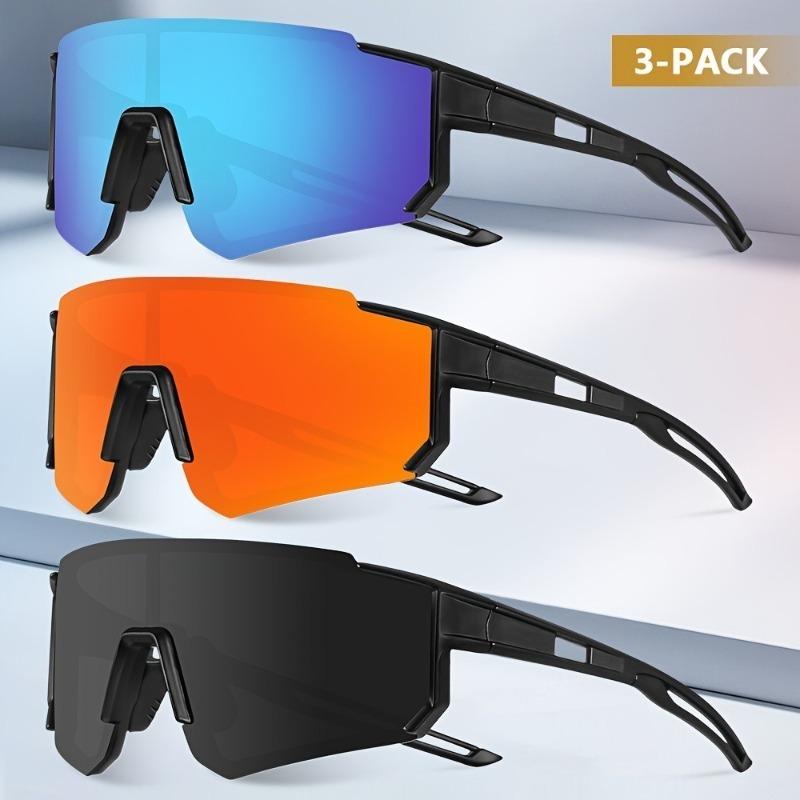 3-piece Set of Men's Sports Fashion Glasses - Suitable for Cycling Fishing and Driving Sports Fashion Glasses