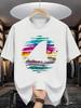 Unisex T-shirt Summer Men'S Fashion Pattern Short Sleeve Letter Pattern Print T-Shirt